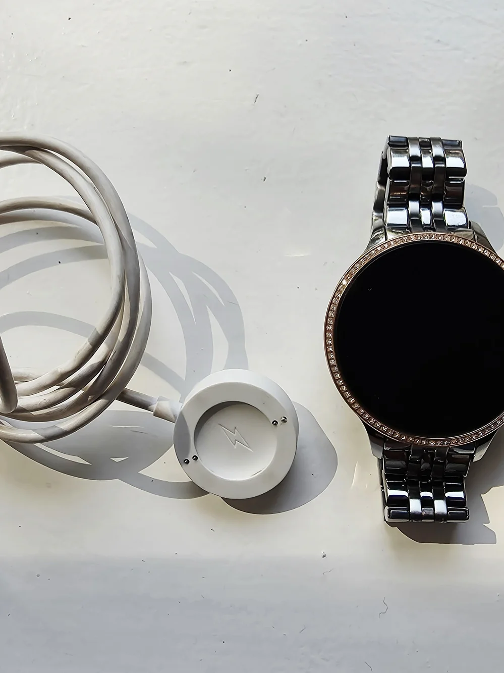 Fossil Women's Stainless Steel Smartwatch with Crystal Bezel